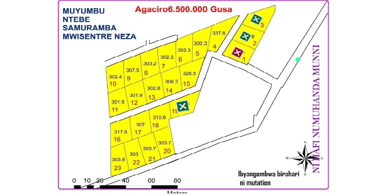 LAND FOR SALE IN MUYUMBU / SAMURAMBA Price: RWF 6,500,000.